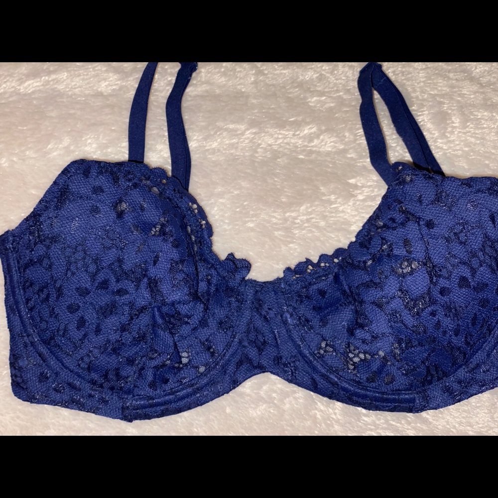 Victoria’s Secret floral blue lace bra 34DD